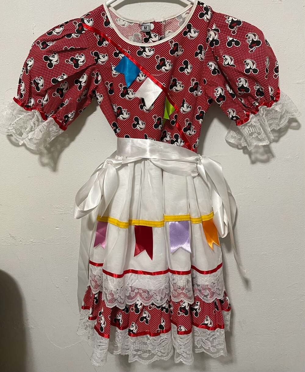 Disney Mickey Mouse Festa Junina Dress Size M Red White
